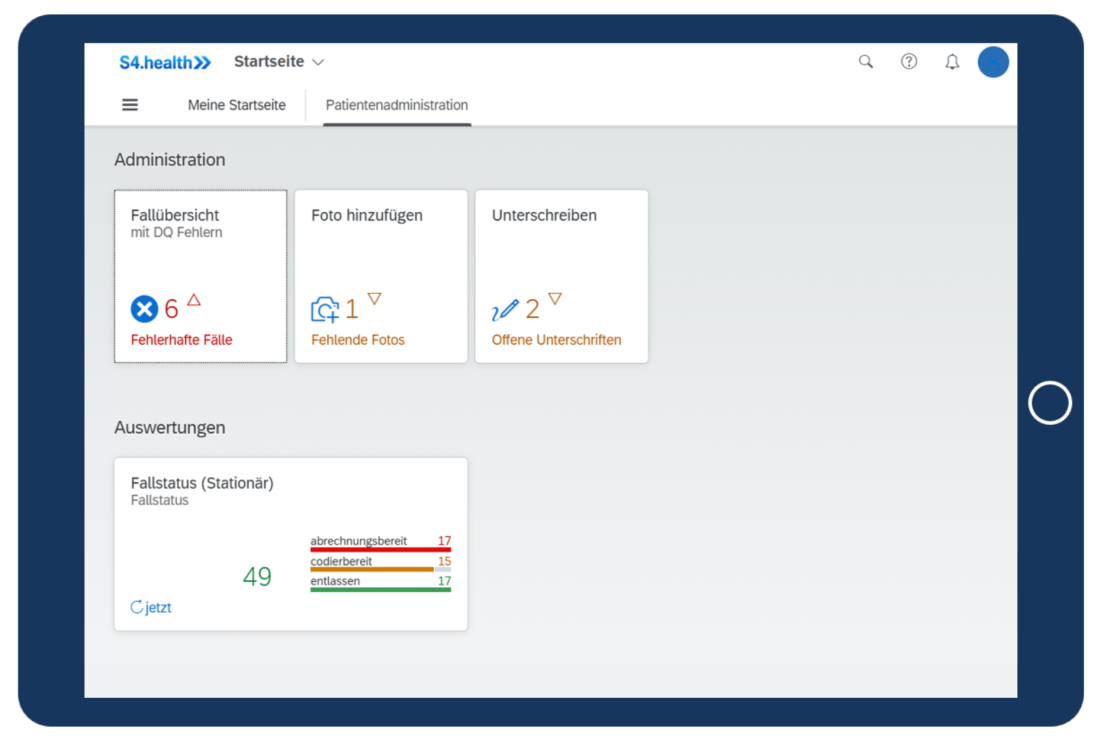 Screenshots s4.health zu Fiori Apps
