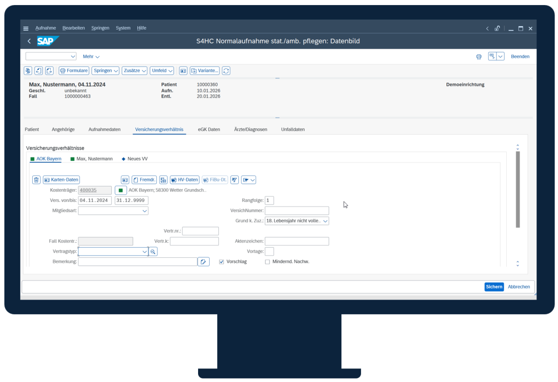 Screenshot zu FI CO Integration
