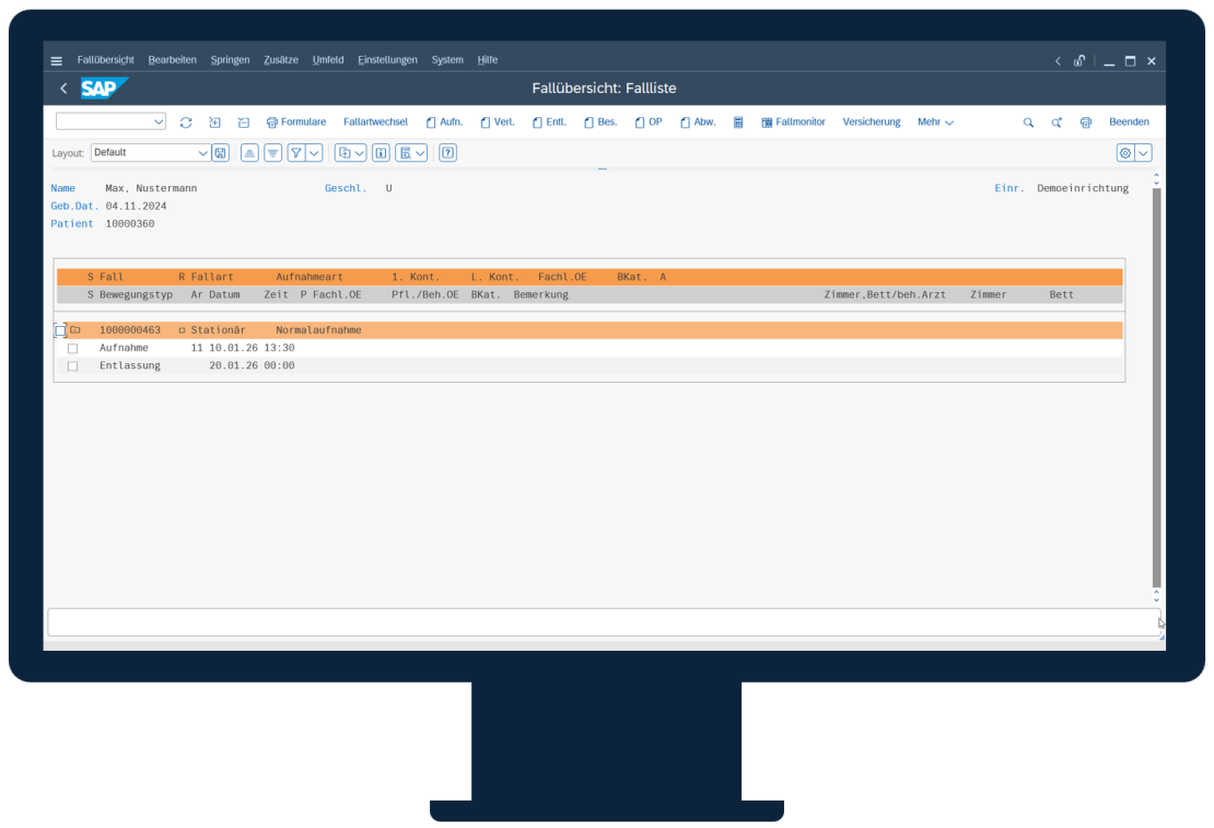Screenshot zu Patientenadministration